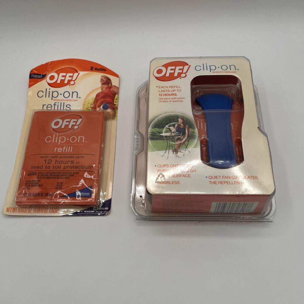 OFF! Clip-On Mosquito Repellent Fan Unit + 2 Refill Pack New Sealed Bundle